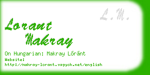 lorant makray business card